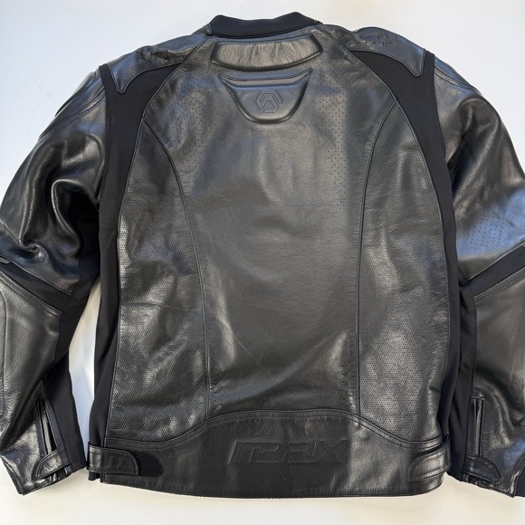 REAX Jackson Leather Motorcycle Jacket Mens 2XL Black Padded Protection SAS-Tec - Picture 14 of 16